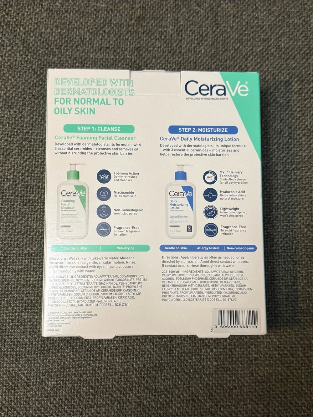 CeraVe Foaming Beauty Facial Cleanser & Daily Moisturizing Lotion Set. NEW!